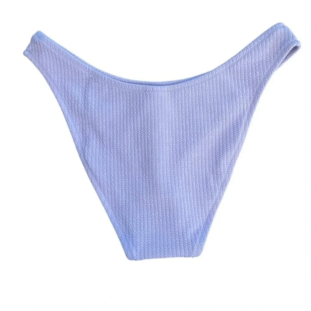 J.Crew‎ Textured High Leg Bikini Bottom Lavender Purple BC050 L